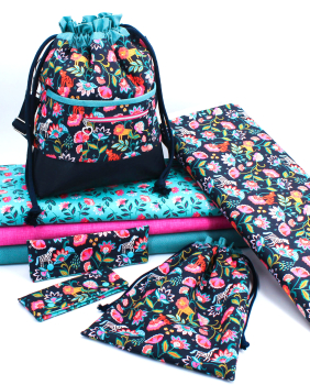 Projektbeutel/ Handarbeitsbeutel mit Kordel Indian Summer